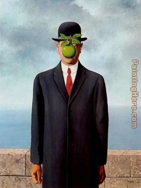 The Son of Man painting - Rene Magritte The Son of Man art painting